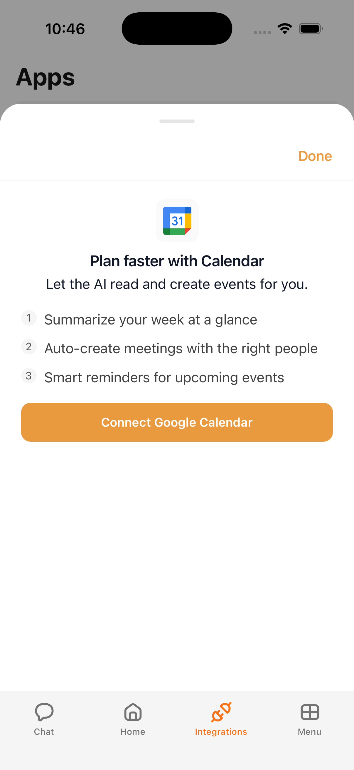Google Calendar integration in Cloa