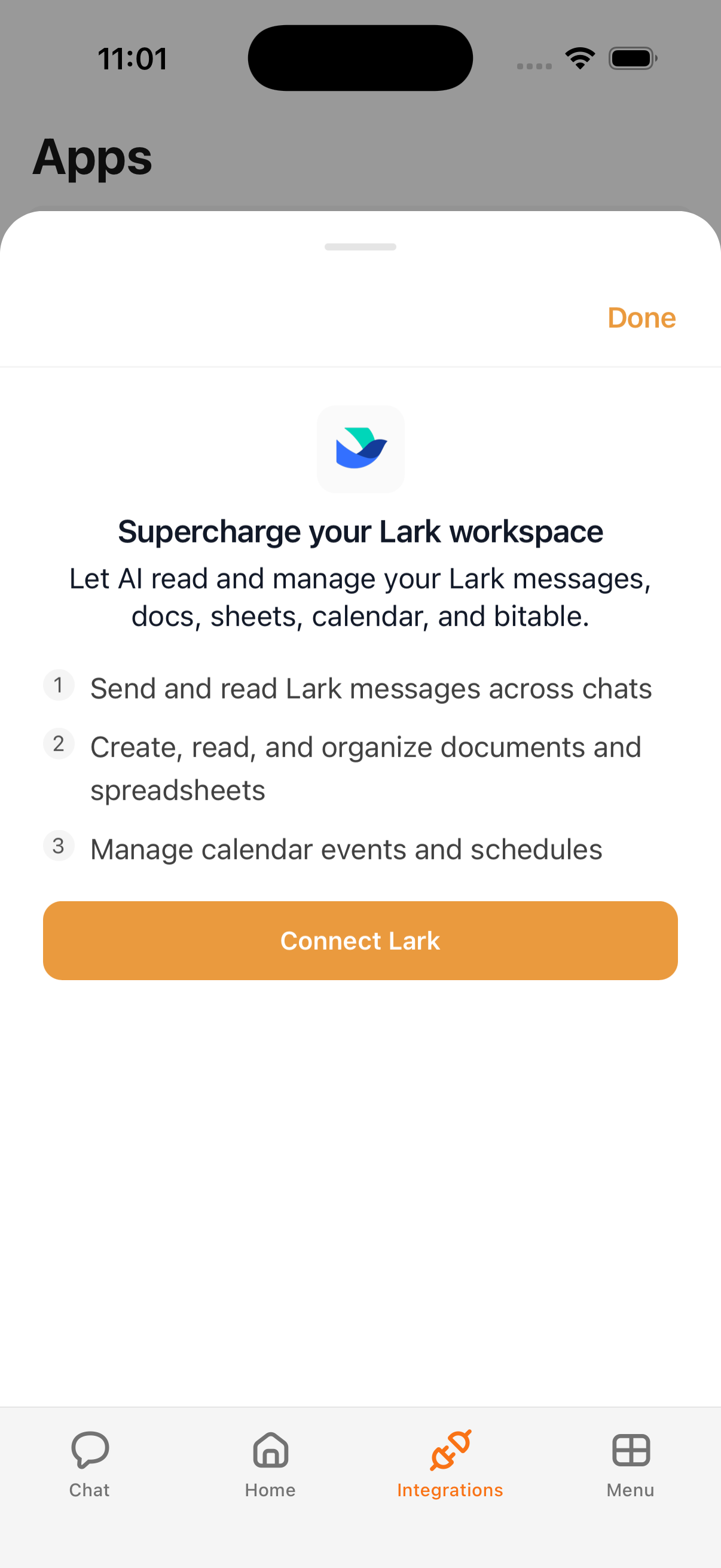 Lark integration in Cloa