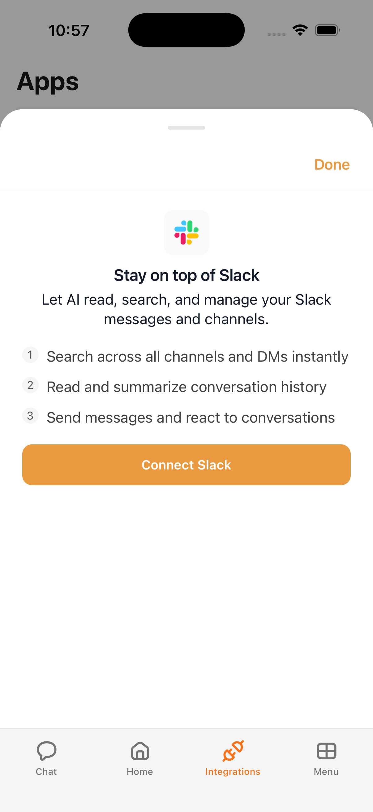 Slack integration in Cloa